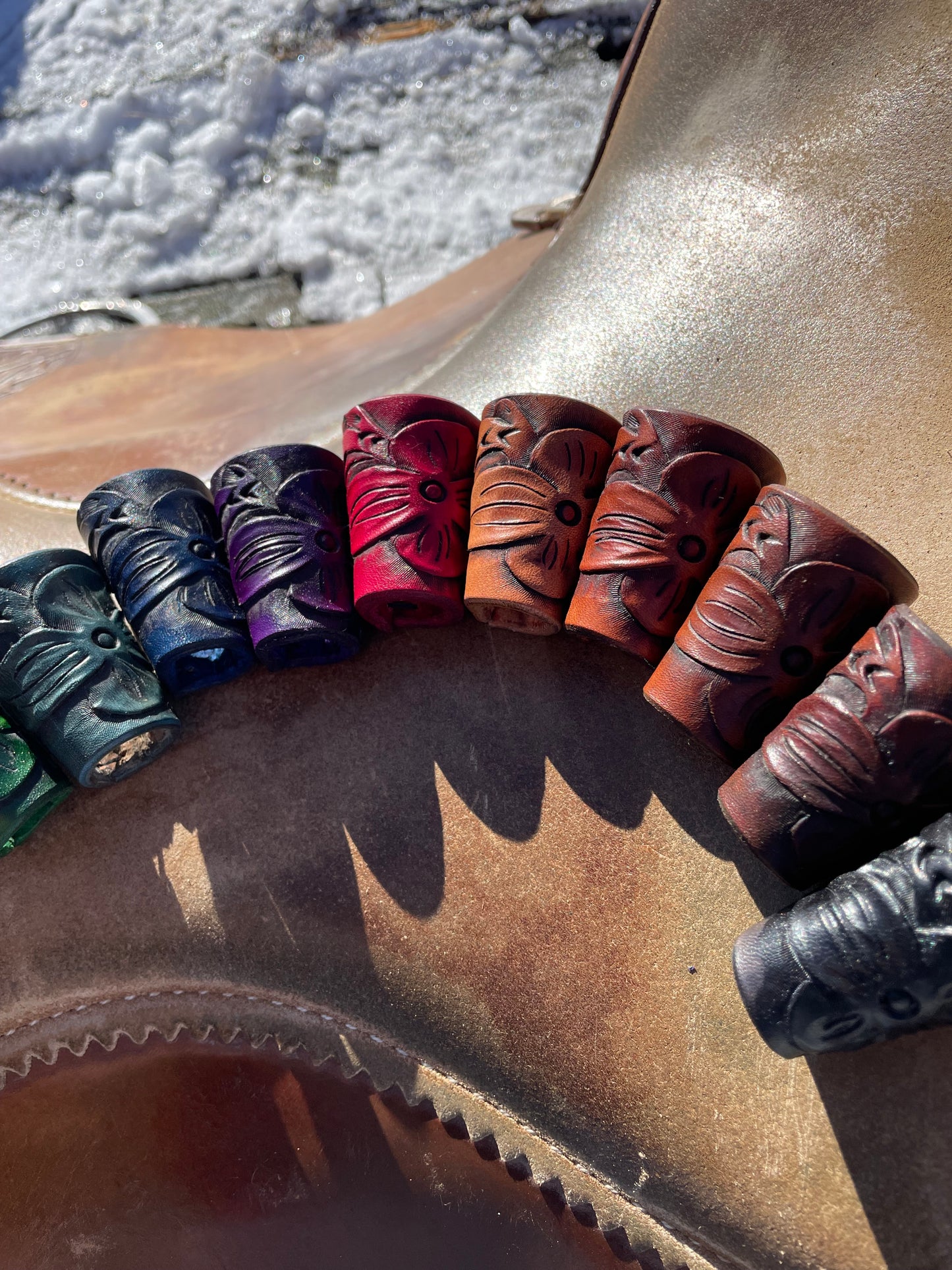 Wild rag tie, hand tooled