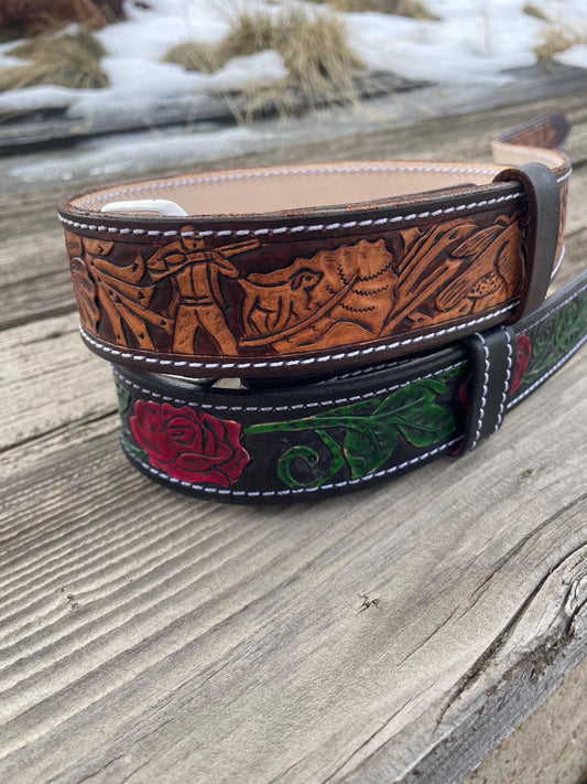 Hand Tooled Western Belt