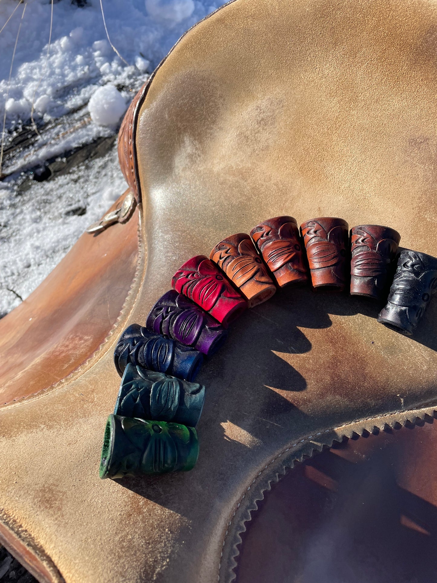 Wild rag tie, hand tooled