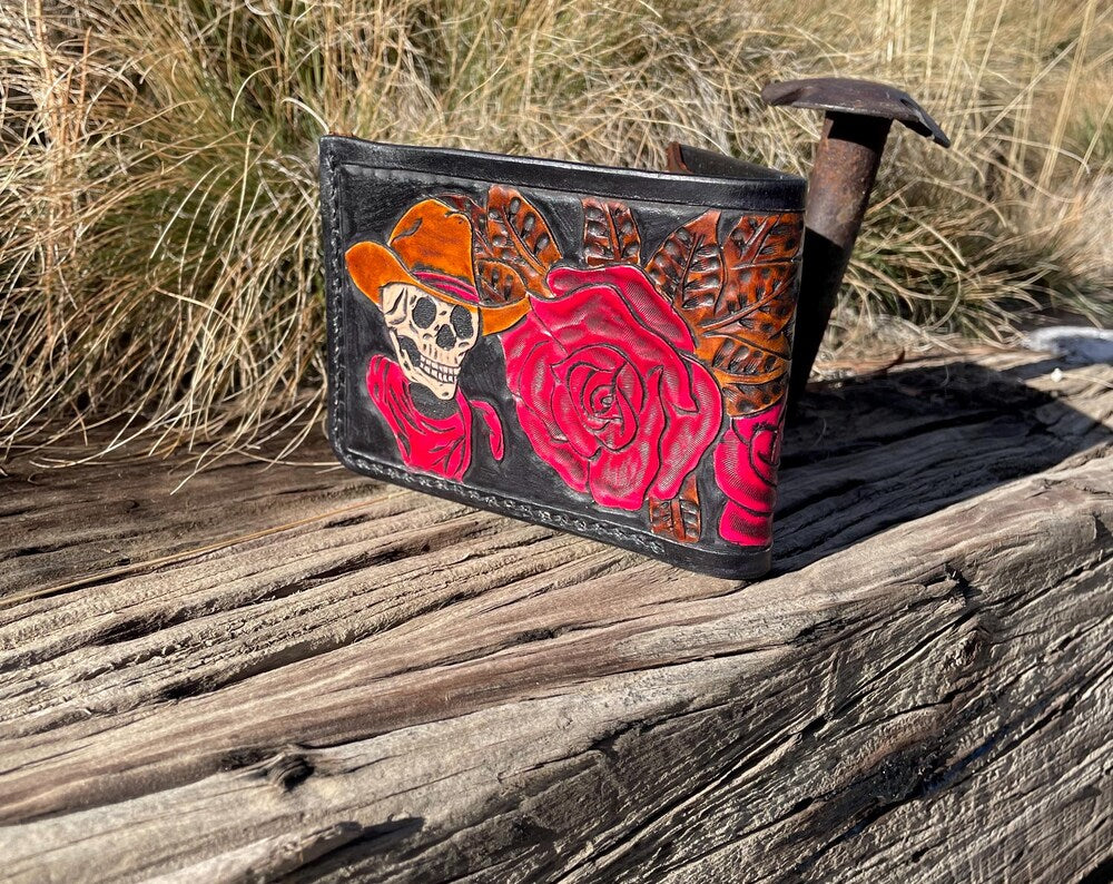 Classic Bifold Wallet, custom tooled